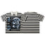 MAJESTIK Striped Half‑Zip Portrait Polo Short‑Sleeve Shirt