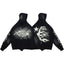 Hellstar Gothic Flame‑Face Black Hoodie