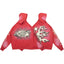 Hellstar Gothic Flame‑Face Red Hoodie