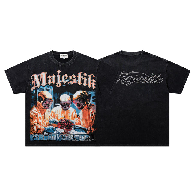 MAJESTIK Hazmat Crew Graphic Vintage T‑Shirt Hover Image