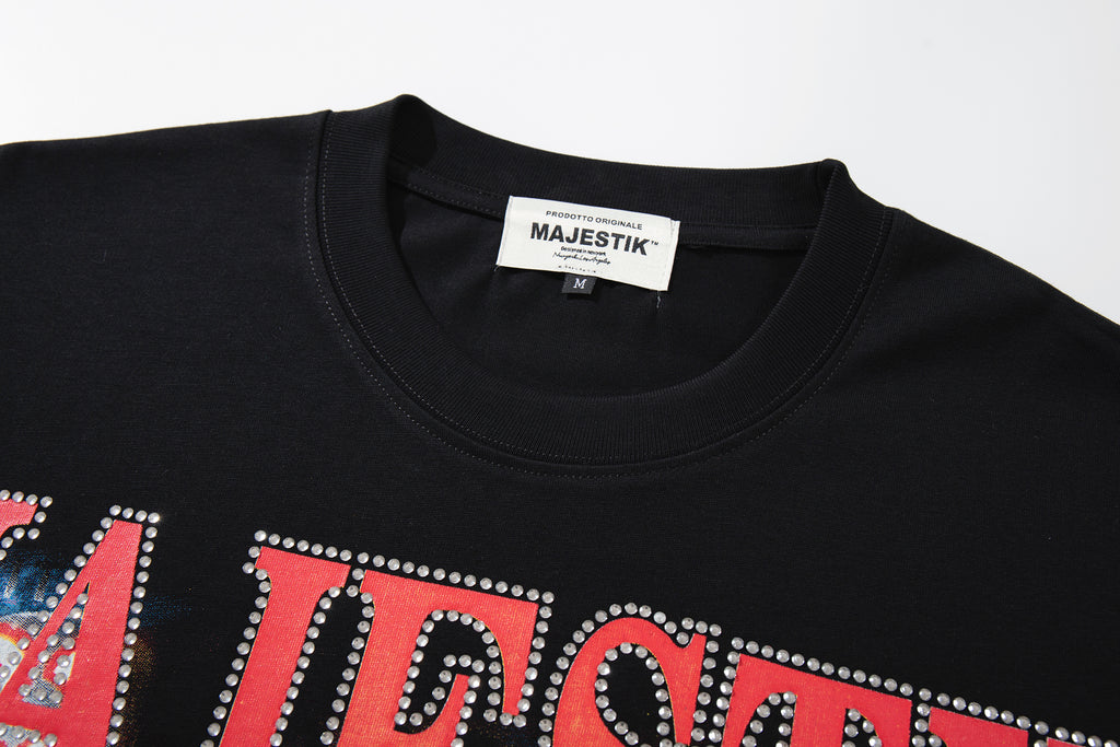 MAJESTIK Alien Casino Gambling Graphic T‑Shirt