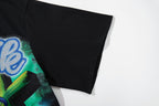 MAJESTIK Neon Skull Graphic Black T‑Shirt