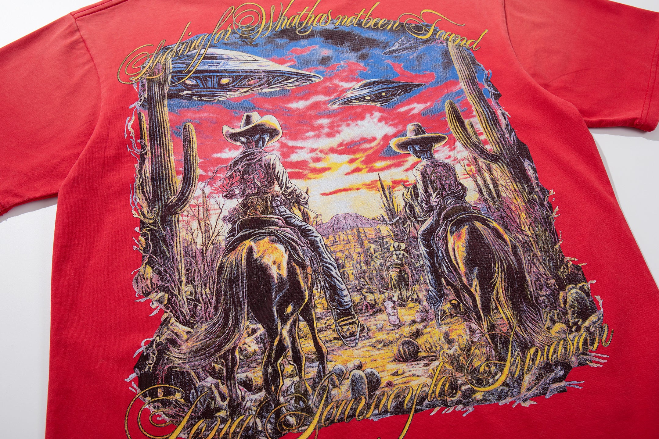 MAJESTIK Western Cowboy Vintage T‑Shirt
