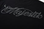 MAJESTIK Eagle Monster Graphic Black T‑Shirt