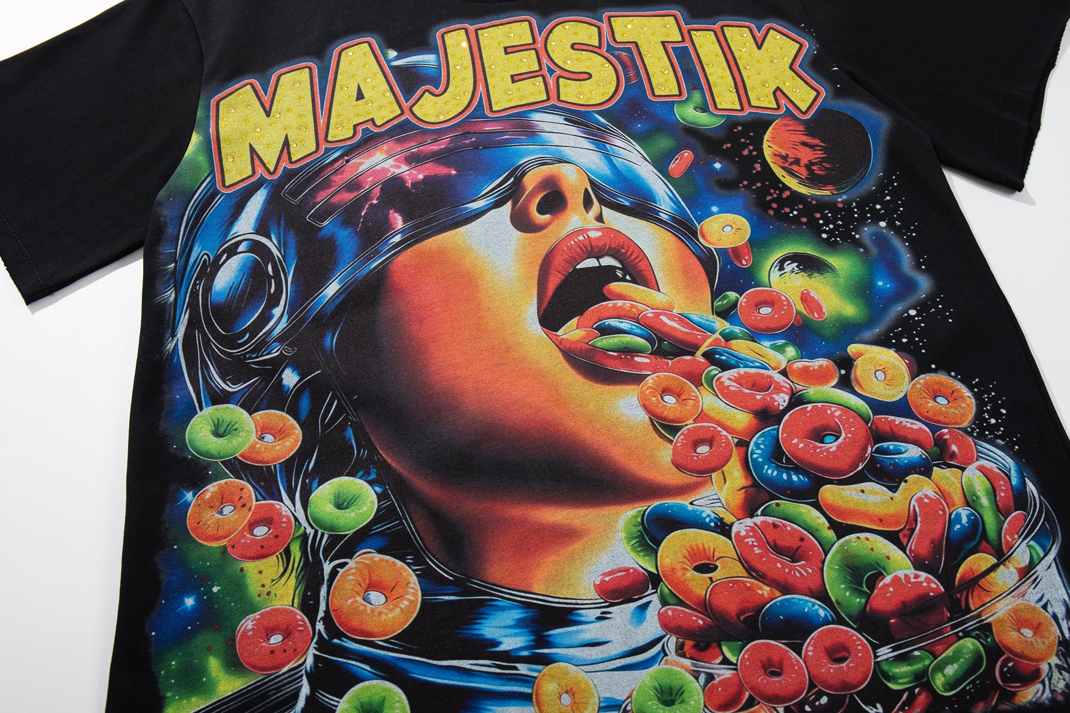 MAJESTIK Cereal Face Vintage Graphic T‑Shirt