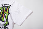 MAJESTIK Green Monster Graffiti Double‑Sided Graphic T‑Shirt