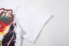 MAJESTIK Fire Skull Lightning Vintage Graphic T‑Shirt