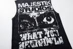MAJESTIK Studios Distressed Eye Graphic Sleeveless Tank Top