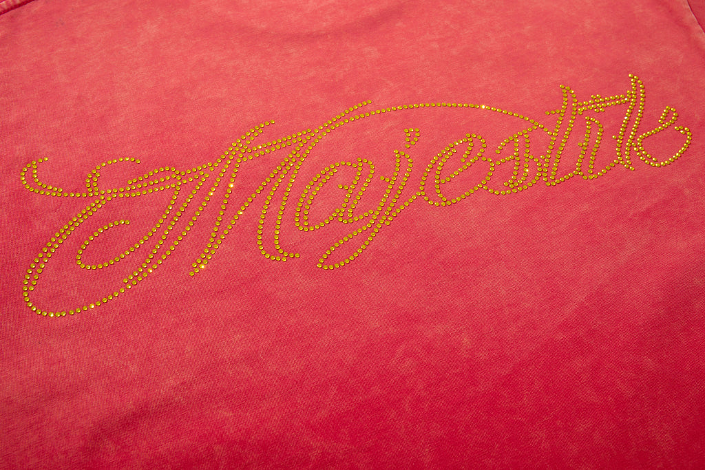 MAJESTIK Football Monster Vintage Red Double‑Sided T‑Shirt