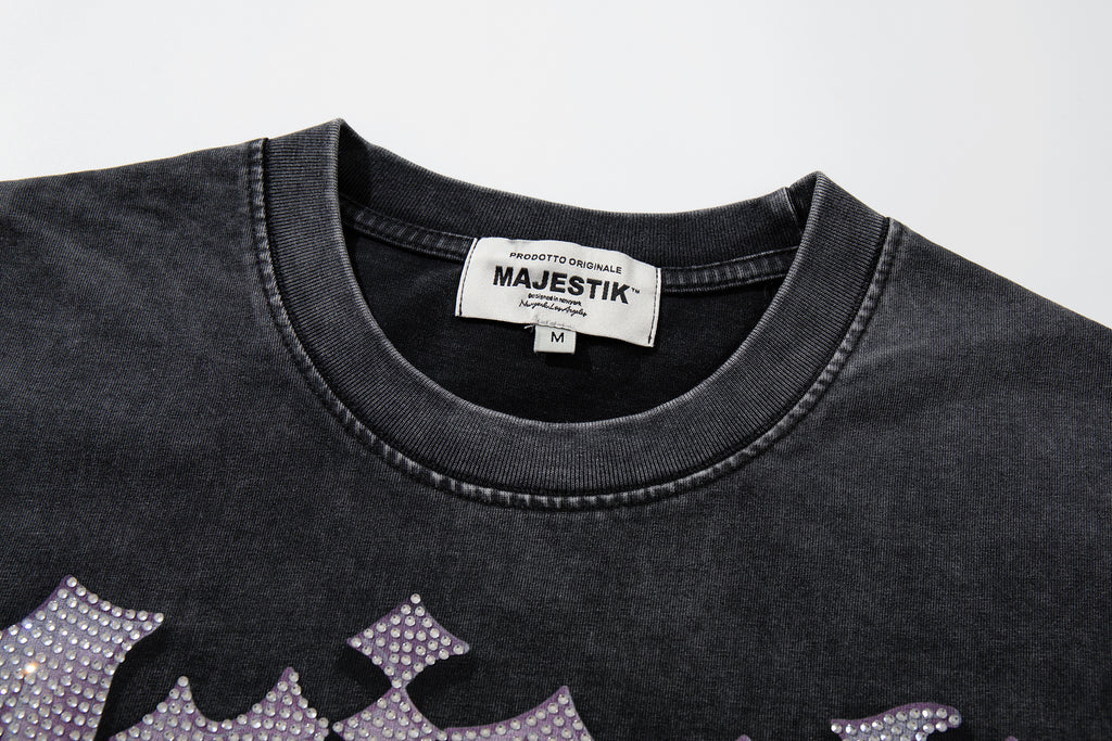 MAJESTIK Floral Astronaut Double‑Sided Vintage T‑Shirt