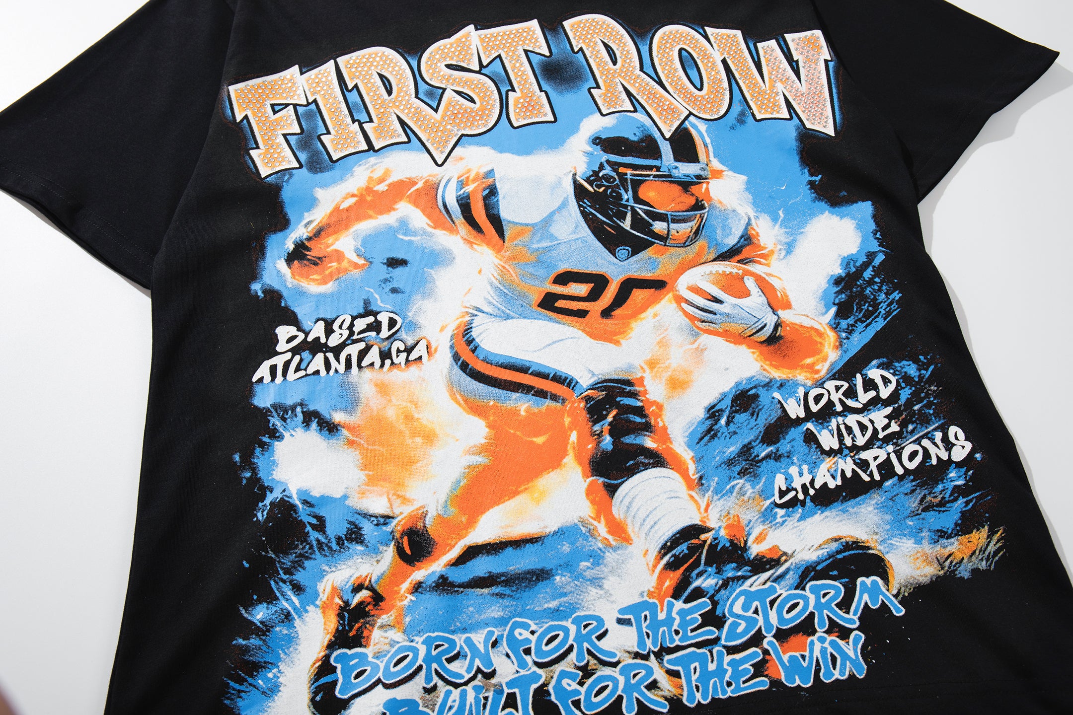 MAJESTIK Dual‑Sided Vintage Football Graphic T‑Shirt