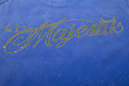 MAJESTIK Football Bear Vintage Blue Double‑Sided T‑Shirt