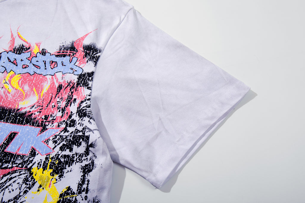 MAJESTIK Fearless Graffiti Chaos Double‑Sided Vintage T‑Shirt