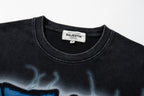 MAJESTIK Lion Football Vintage Graphic T‑Shirt