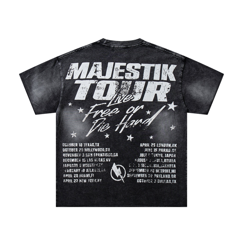 MAJESTIK Tour Double‑Sided Vintage Graphic T‑Shirt