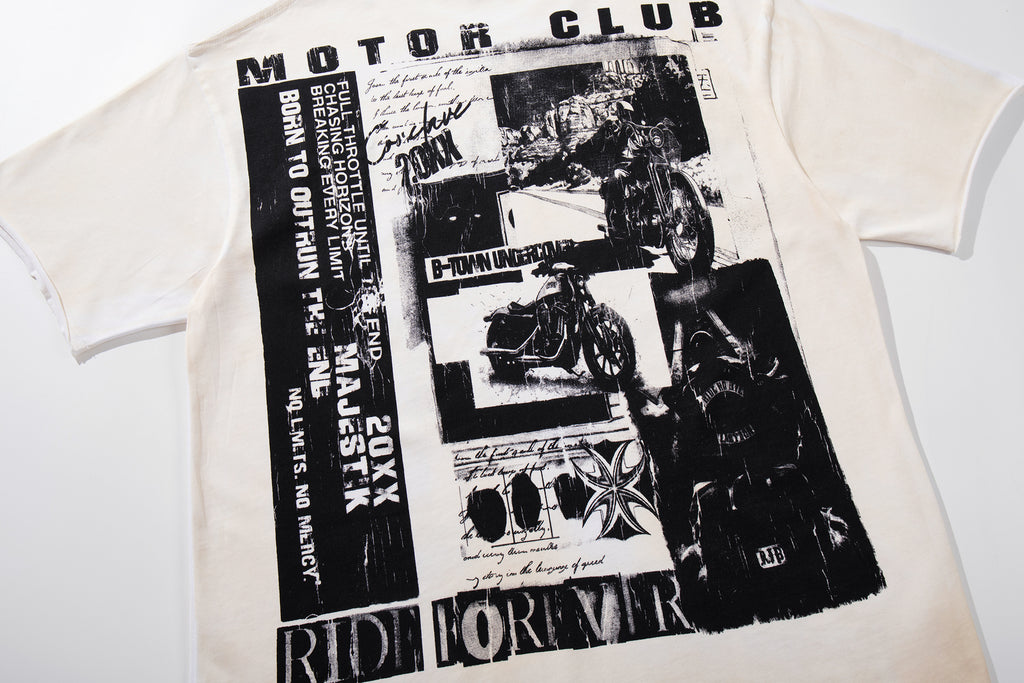 MAJESTIK Motor Club Collage Vintage T‑Shirt