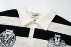 MAJESTIK Striped Embroidered Polo Shirt