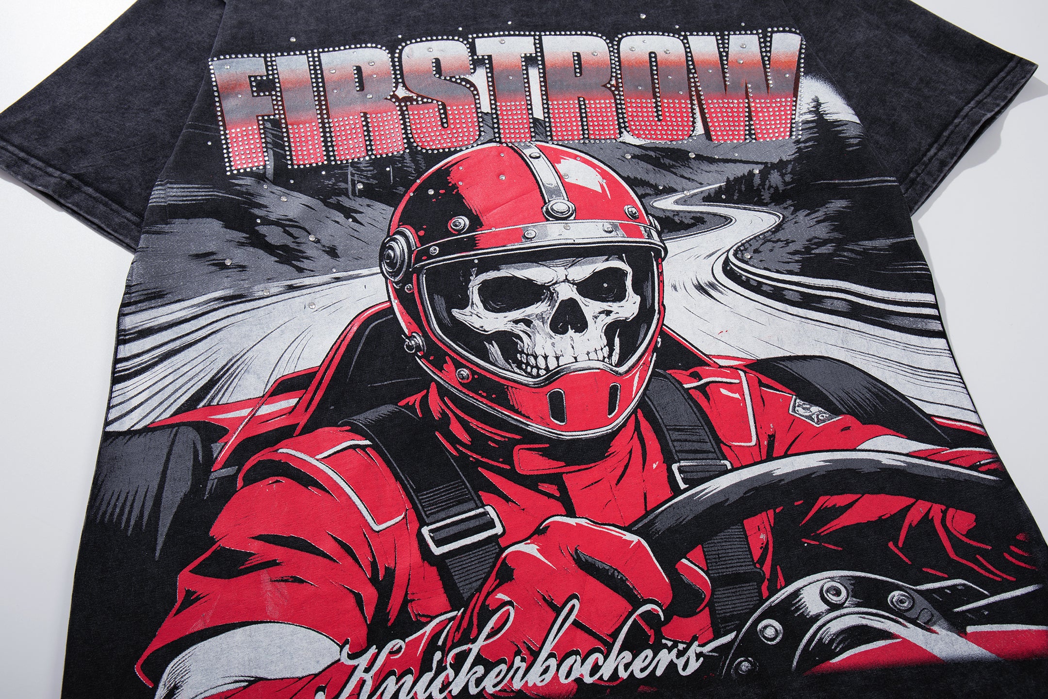 MAJESTIK Skull Racer Double‑Sided Vintage T‑Shirt