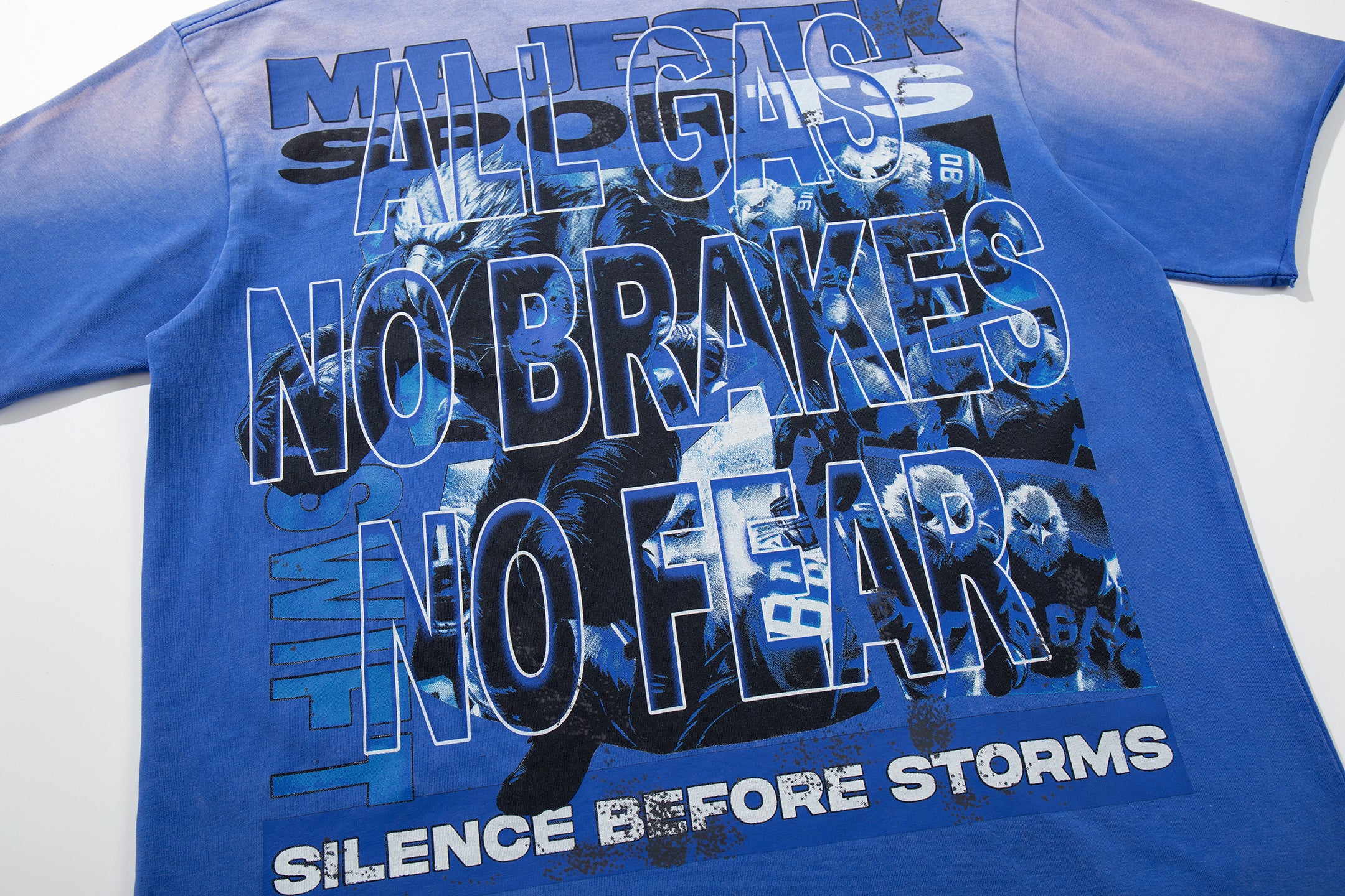 MAJESTIK Silence Before Storms Football Vintage T‑Shirt