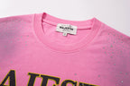 MAJESTIK Western Cowboy Vintage Pink T‑Shirt