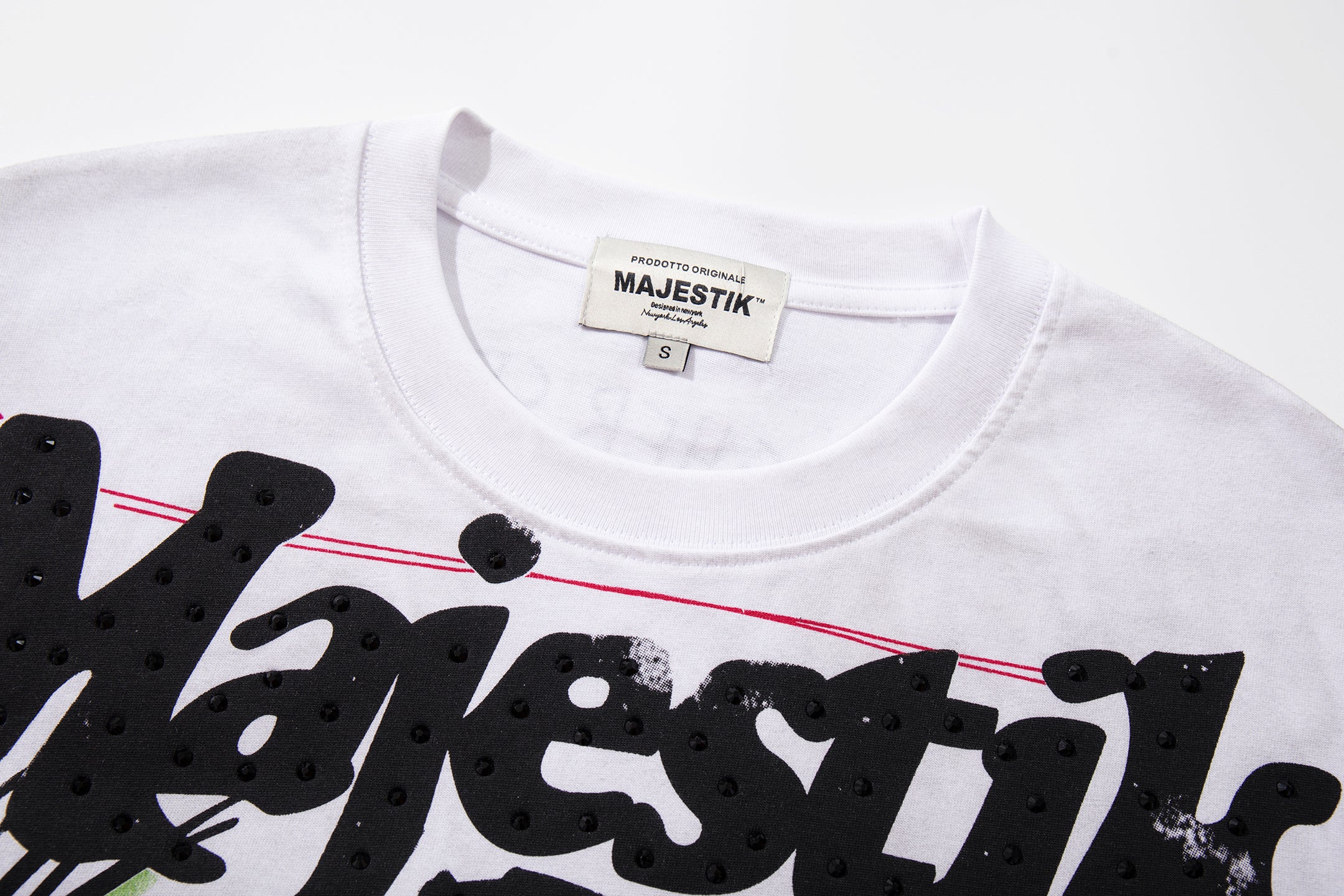 MAJESTIK Graffiti Sketch Art White Double‑Sided T‑Shirt