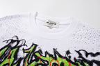 MAJESTIK Green Monster Graffiti Double‑Sided Graphic T‑Shirt