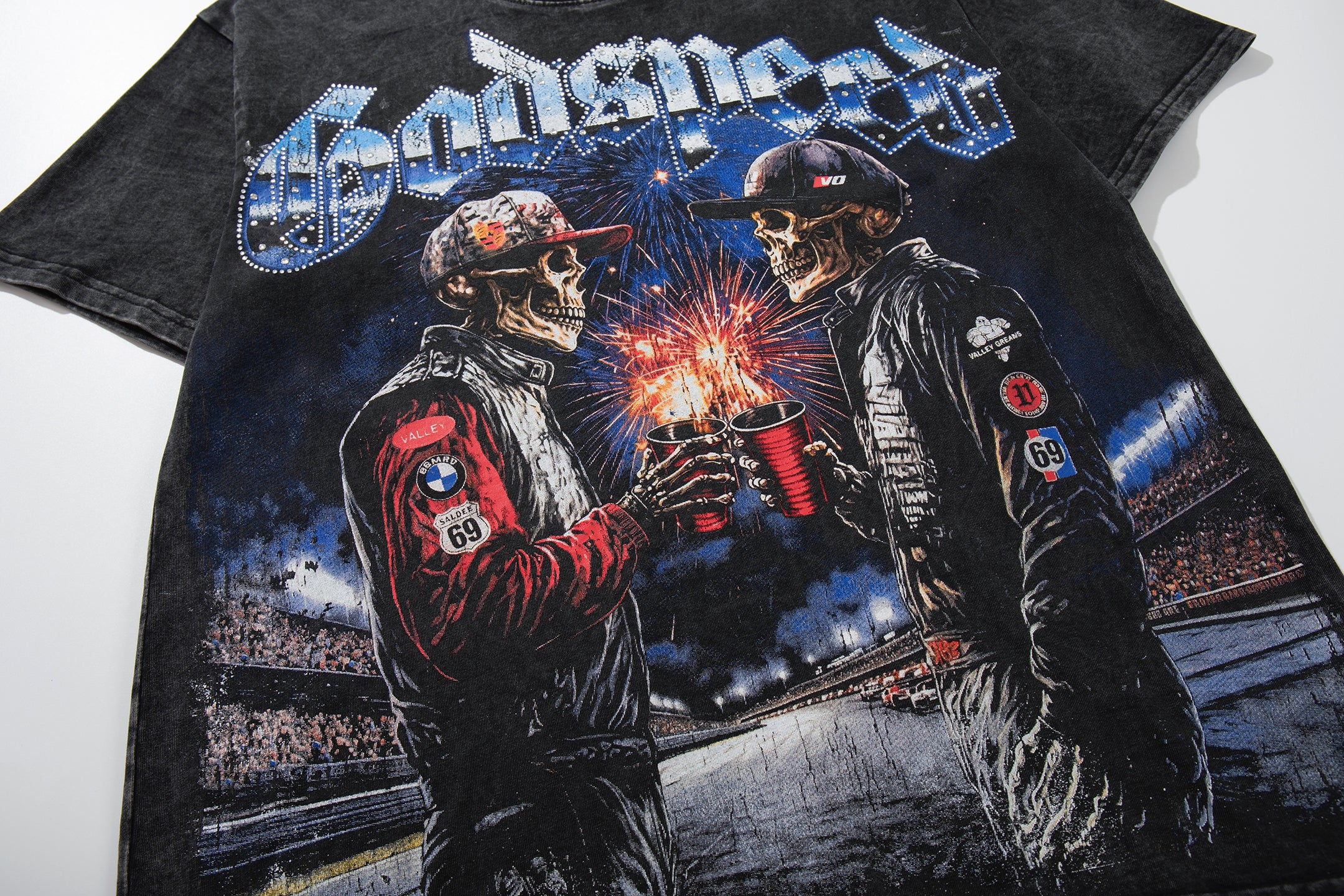Godspeed Skull Toast Double‑Sided Vintage Graphic T‑Shirt