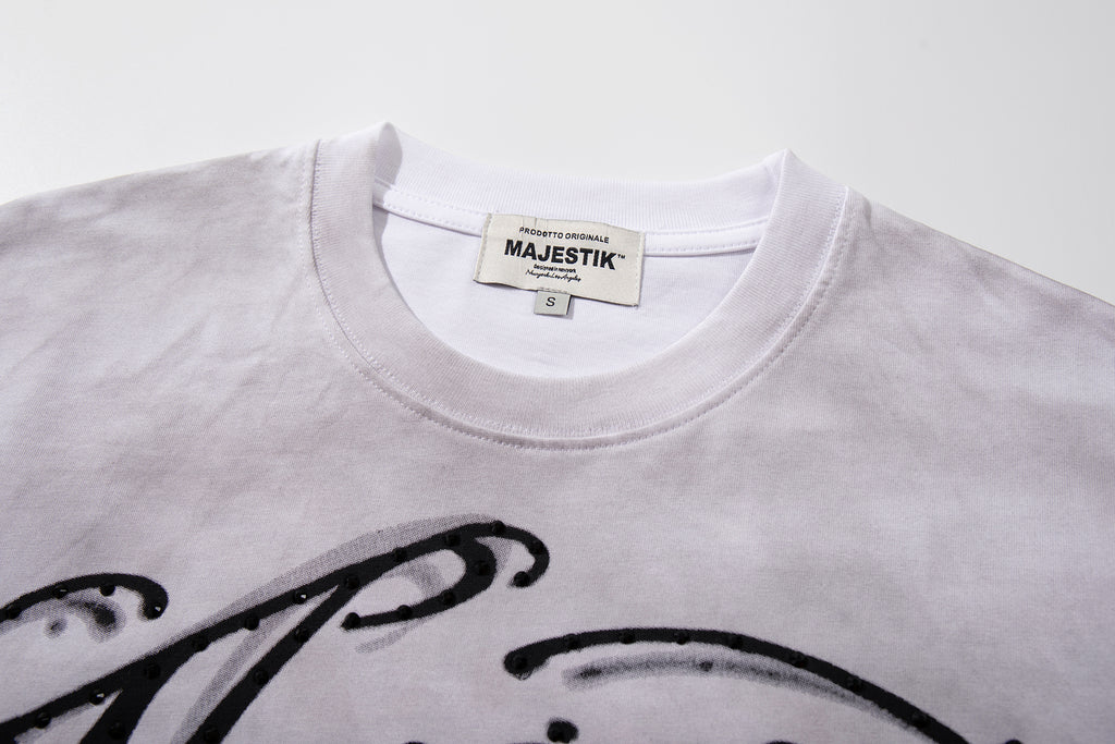 MAJESTIK Horse‑Racing Double‑Sided Graphic T‑Shirt