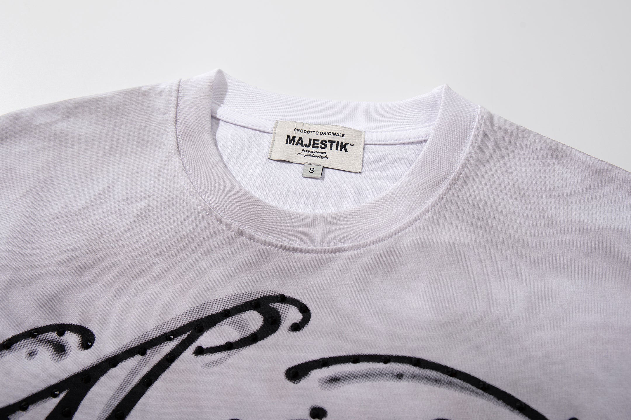 MAJESTIK Horse‑Racing Double‑Sided Graphic T‑Shirt