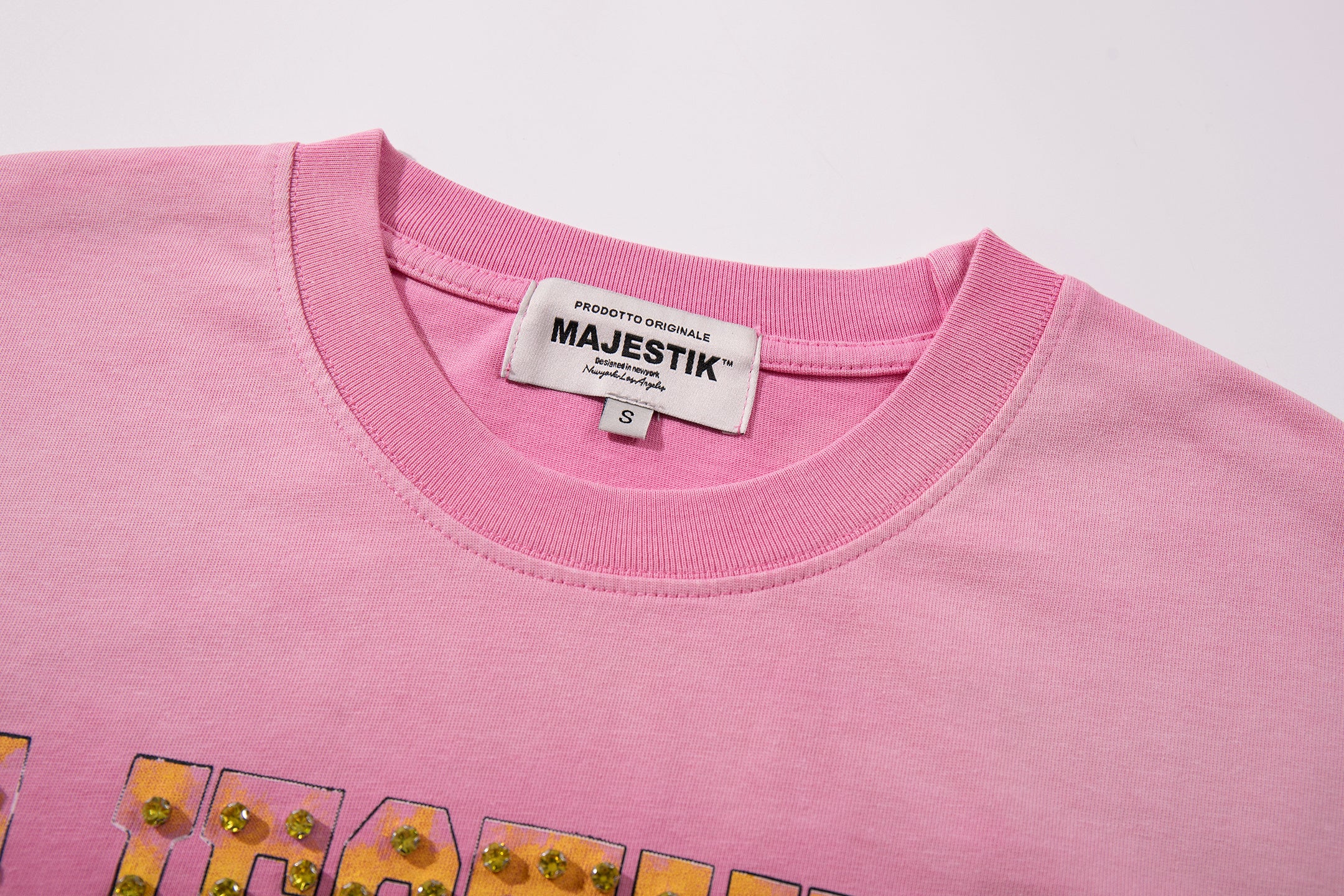 MAJESTIK Moto Racing Vintage Pink T‑Shirt