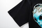 MAJESTIK Alien Skull Angel Sword Double‑Sided Graphic T‑Shirt