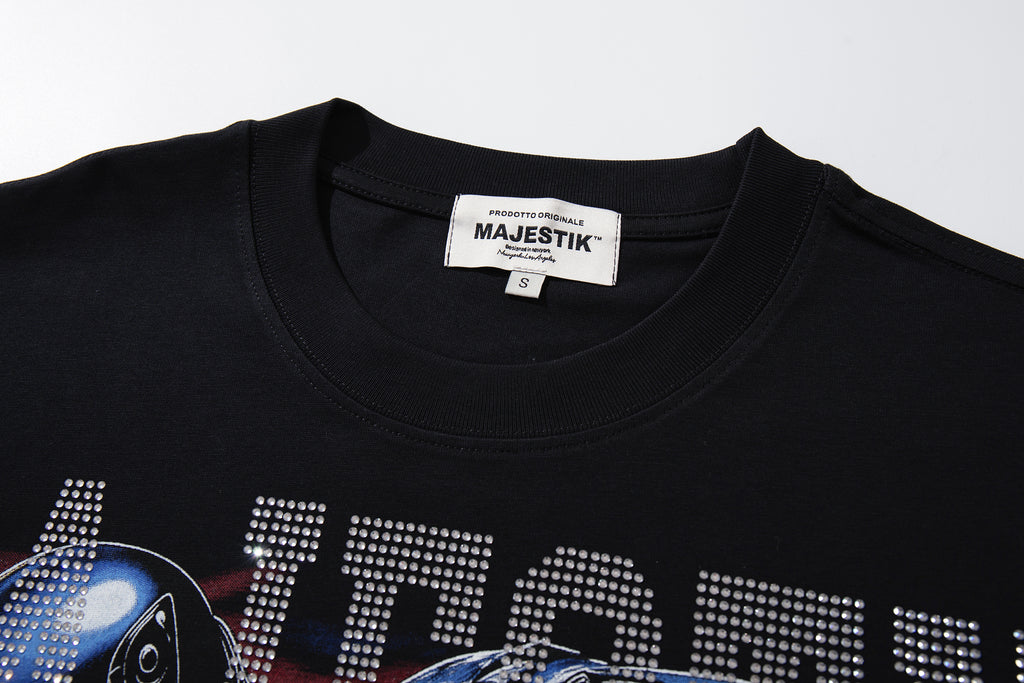 MAJESTIK Retro Racing Graphic T‑Shirt
