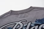 MAJESTIK Black Panther Skull Vintage Grey Double‑Sided T‑Shirt