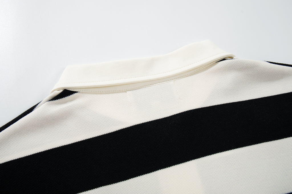 MAJESTIK Striped Embroidered Polo Shirt