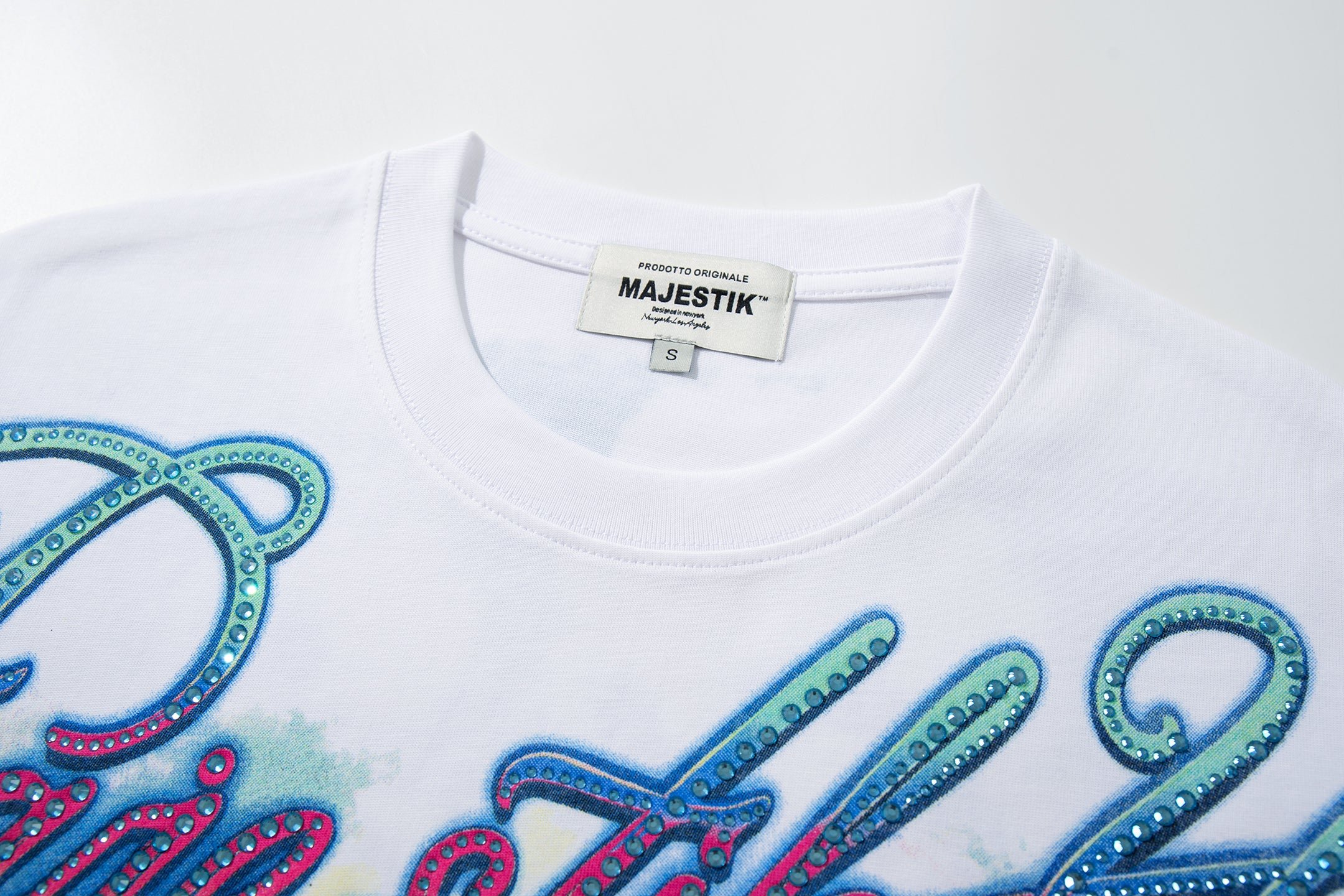 MAJESTIK Tropical Skull Double‑Sided Graphic T‑Shirt