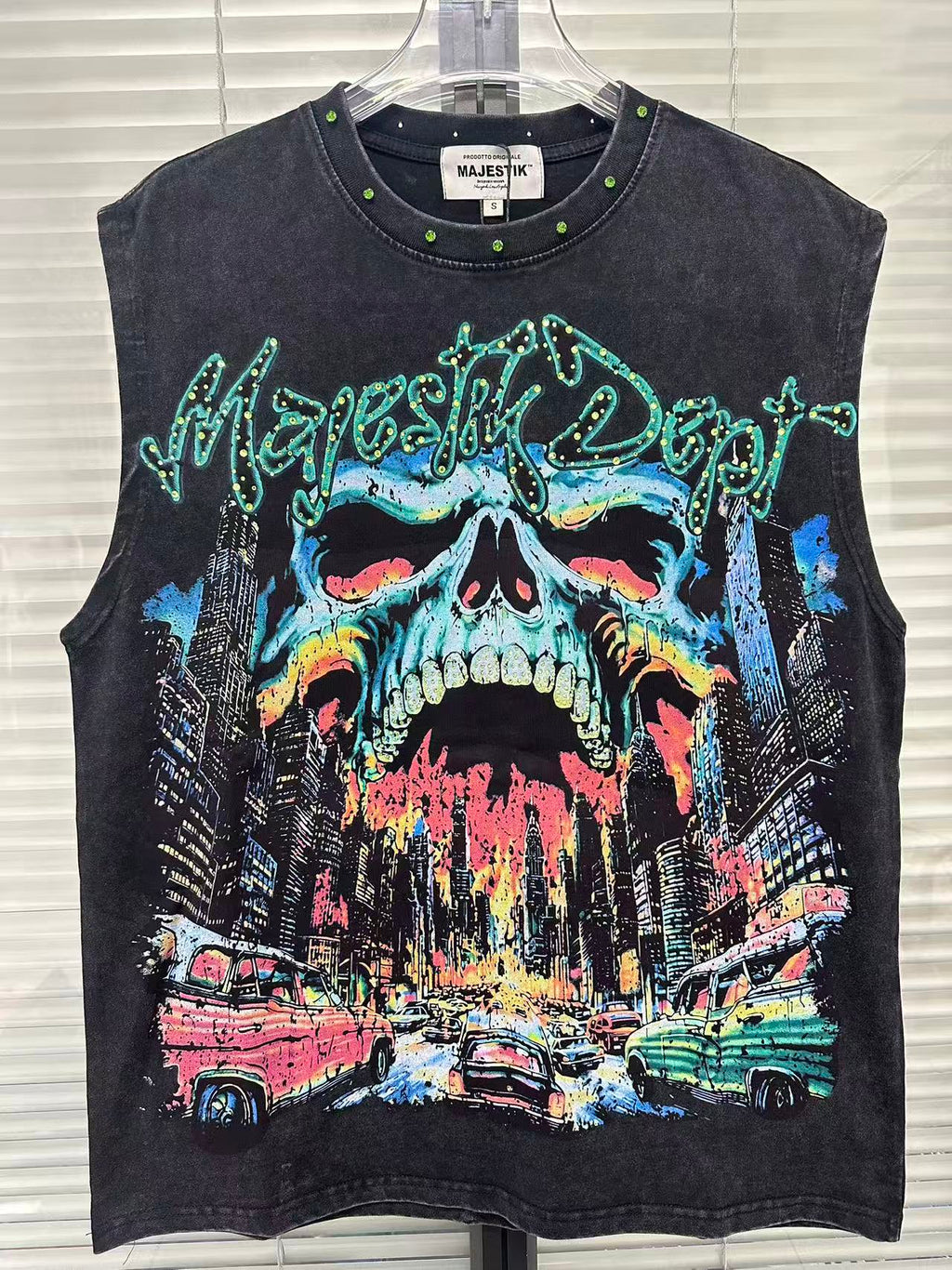 MAJESTIK Skull Graphic Sleeveless Tank Top