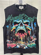 MAJESTIK Skull Graphic Sleeveless Tank Top