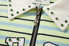 MAJESTIK XX Global Striped Half‑Zip Polo T‑Shirt