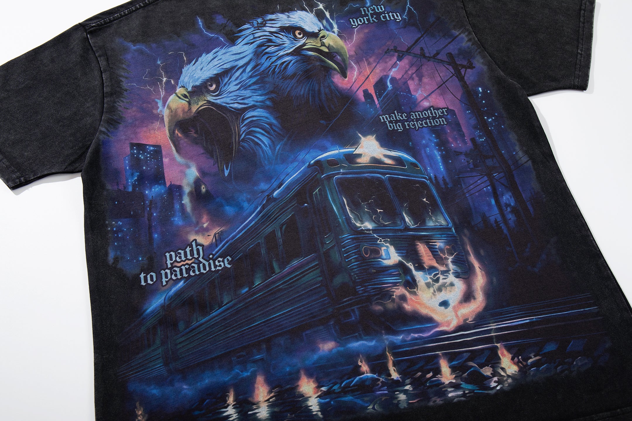 MAJESTIK Eagle Train Graphic Short‑Sleeve T‑Shirt