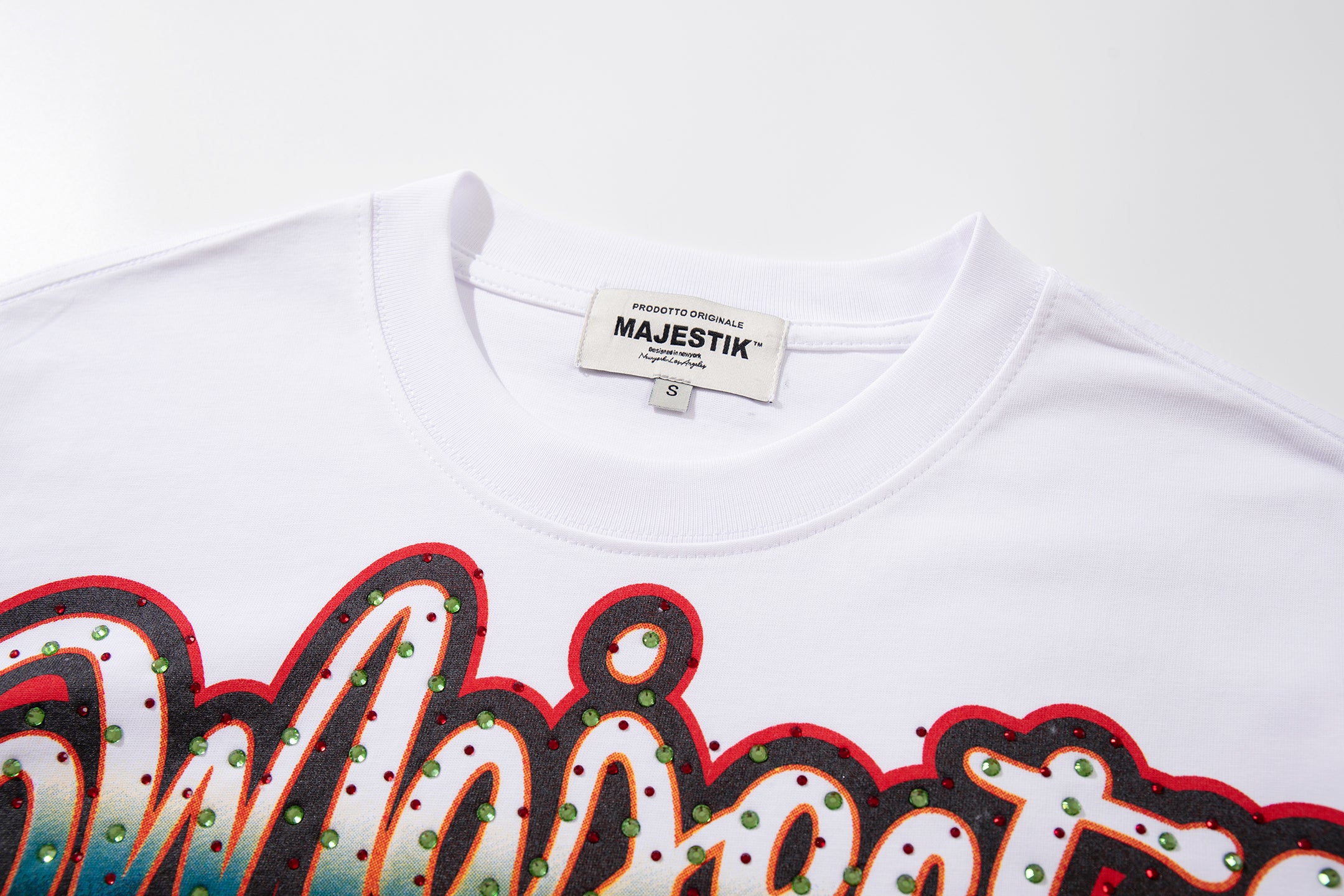 MAJESTIK Fire Skull Lightning Vintage Graphic T‑Shirt