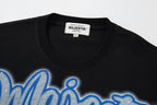 MAJESTIK Neon Skull Graphic Black T‑Shirt