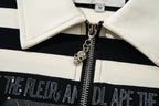 MAJESTIK Striped Half‑Zip Portrait Polo Short‑Sleeve Shirt