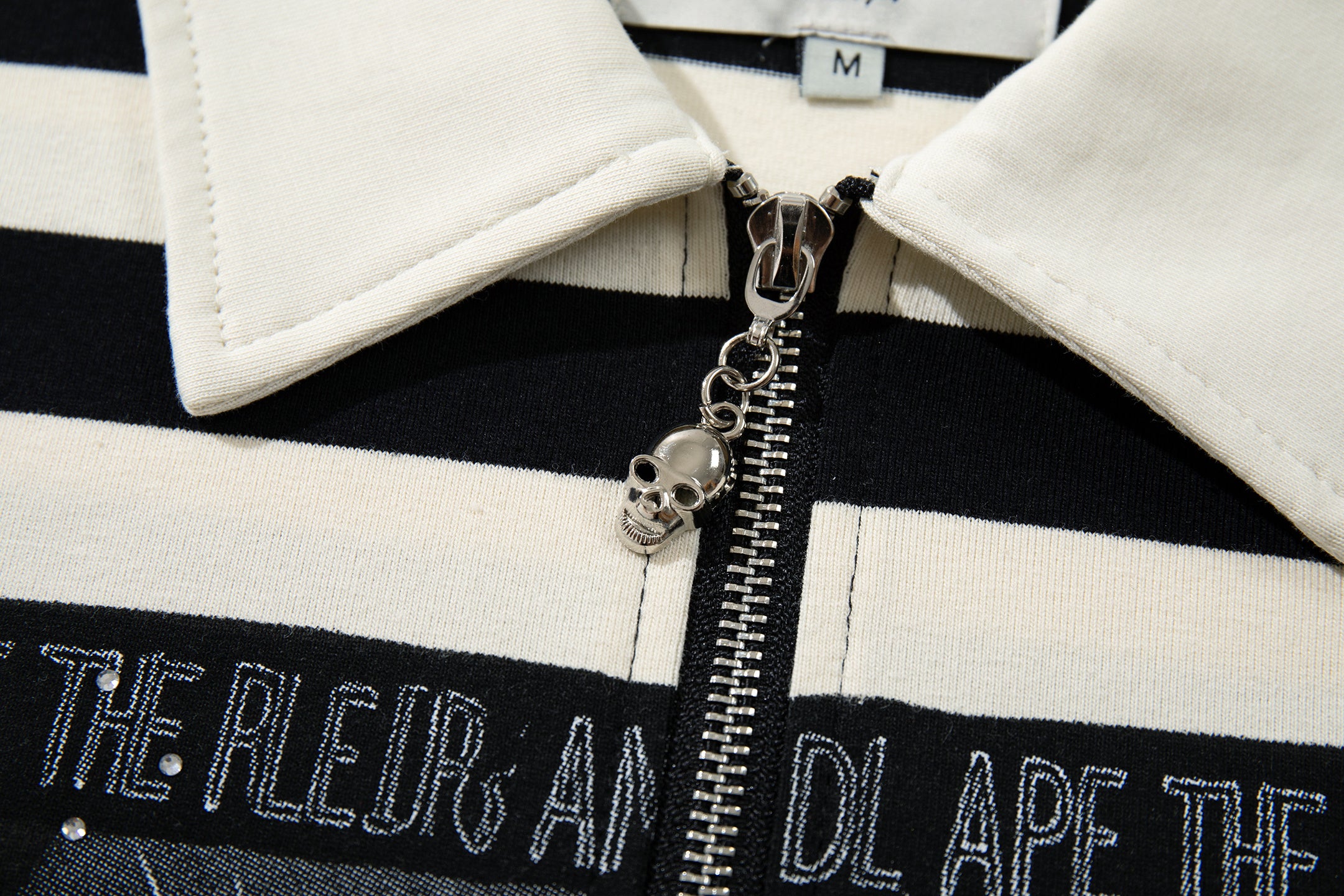 MAJESTIK Striped Half‑Zip Portrait Polo Short‑Sleeve Shirt