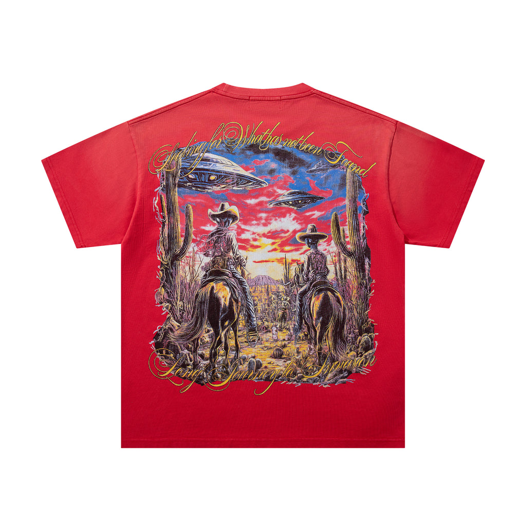MAJESTIK Western Cowboy Vintage T‑Shirt