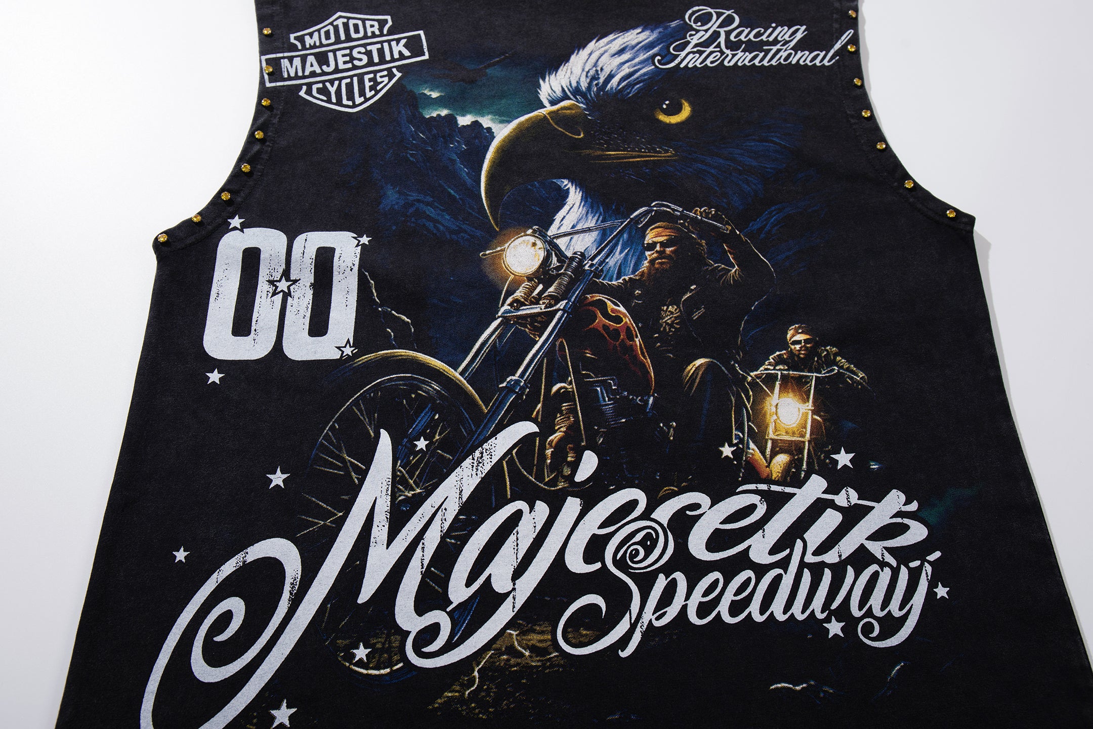 MAJESTIK Motorcycle Eagle Graphic Tank Top