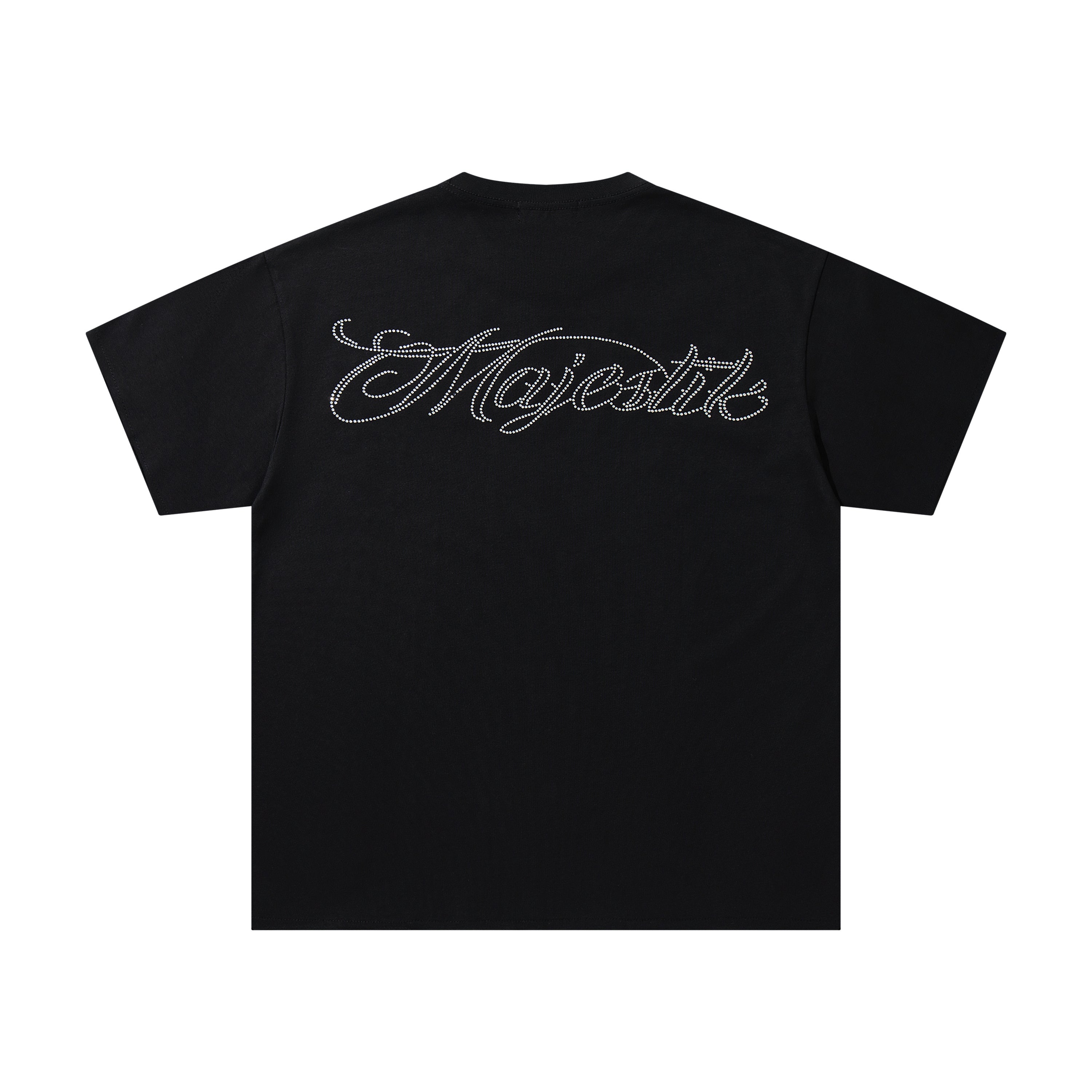 MAJESTIK Eagle Monster Graphic Black T‑Shirt