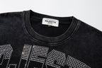 MAJESTIK Skeleton DJ Vintage Washed Double‑Sided Graphic T‑Shirt