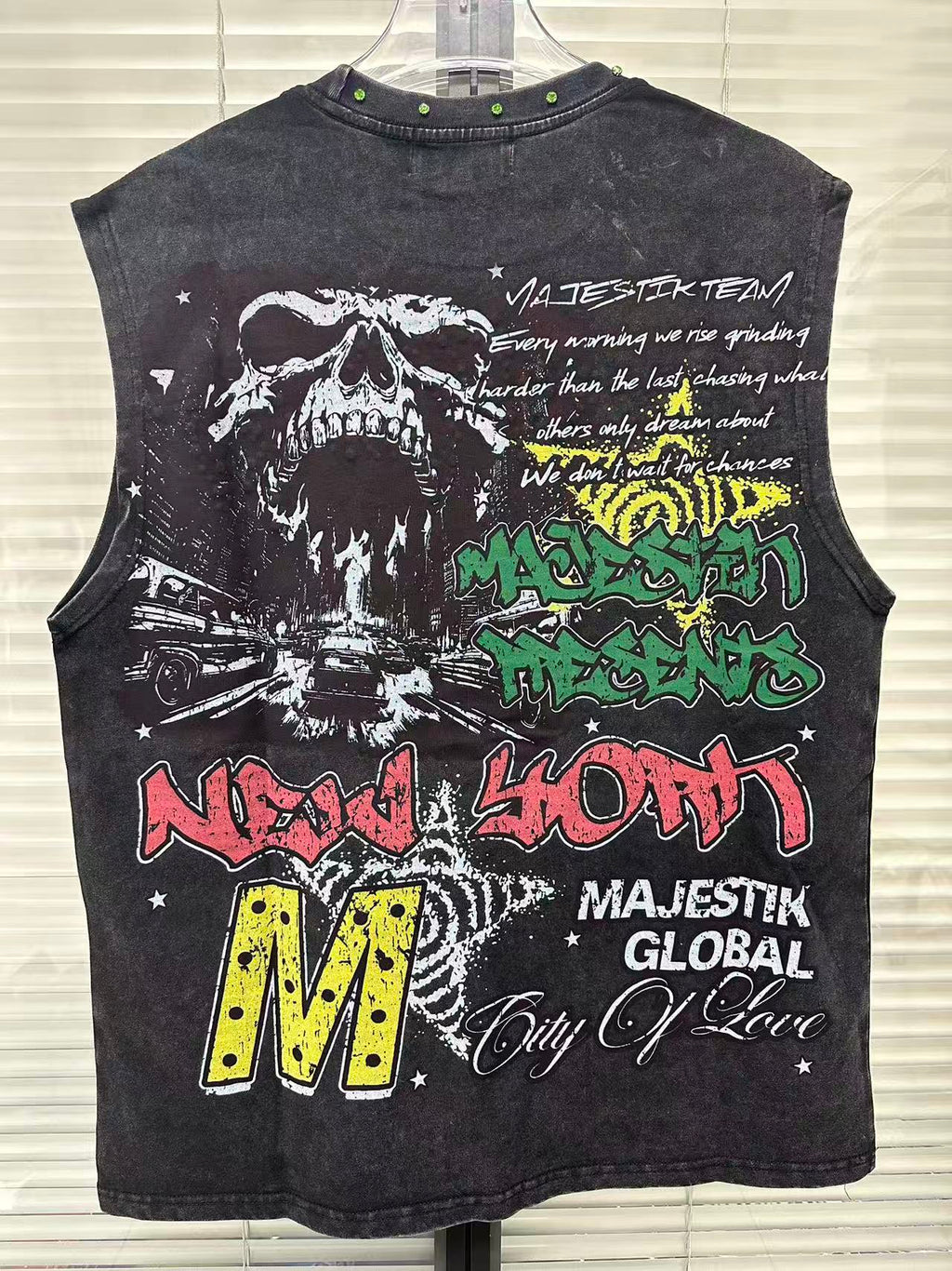 MAJESTIK Skull Graphic Sleeveless Tank Top