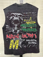 MAJESTIK Skull Graphic Sleeveless Tank Top