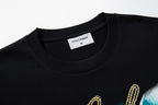 MAJESTIK Alien Skull Angel Sword Double‑Sided Graphic T‑Shirt